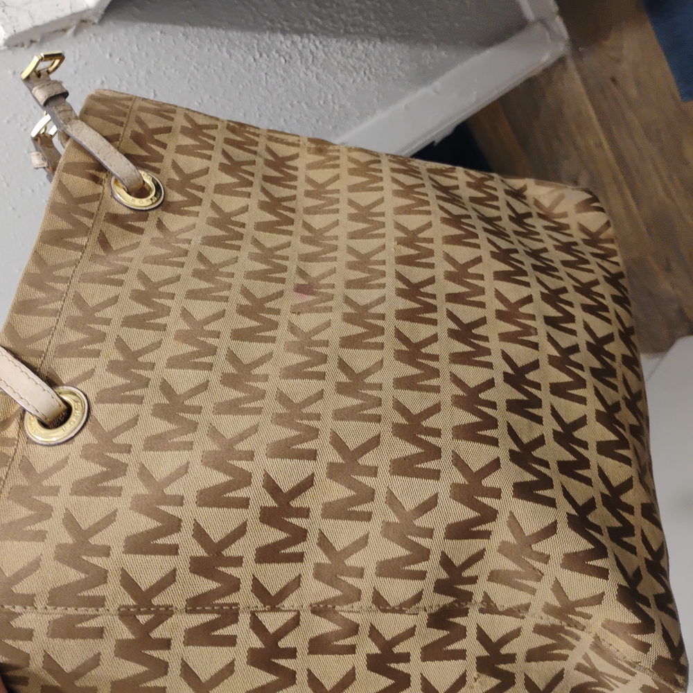 Michael Kors Tan and Brown Geometric Tote